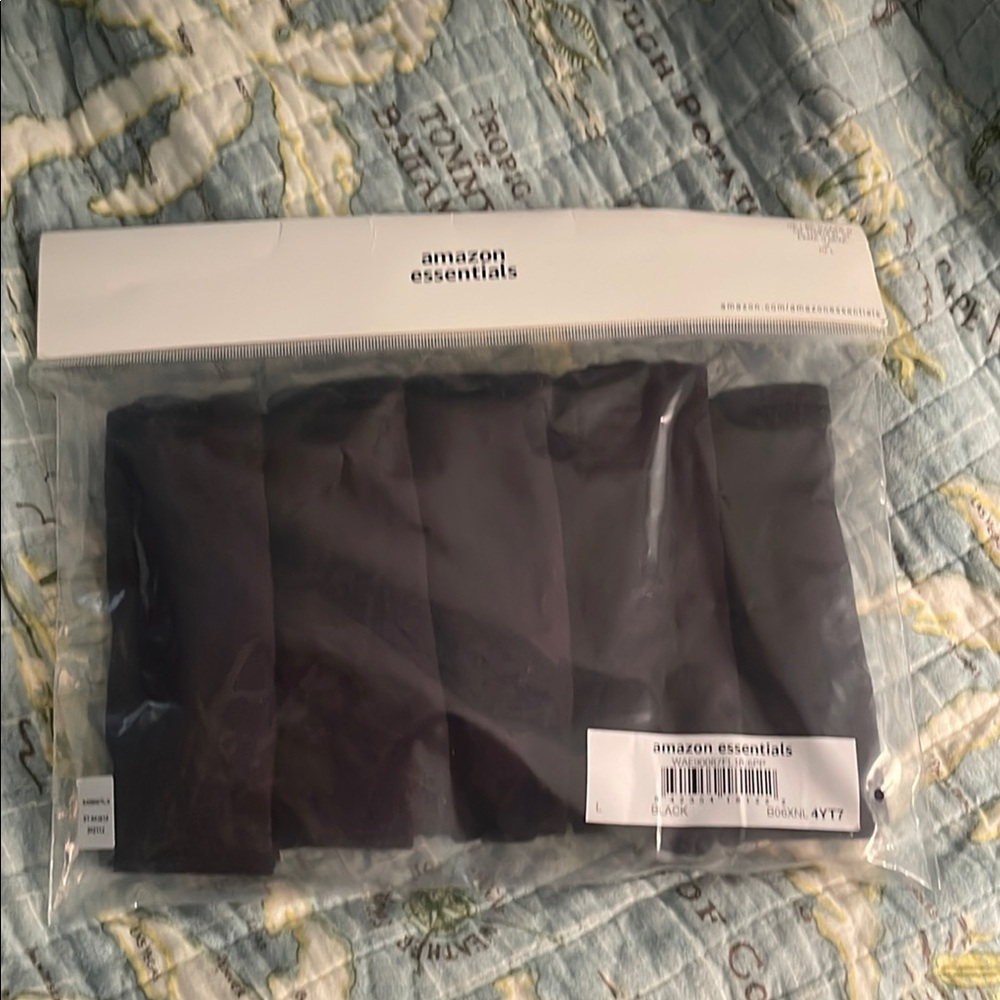 Amazon Essentials Black Cotton Underwear- 5